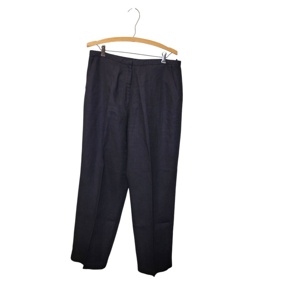 Eileen Fisher Black Straight-Leg Trousers